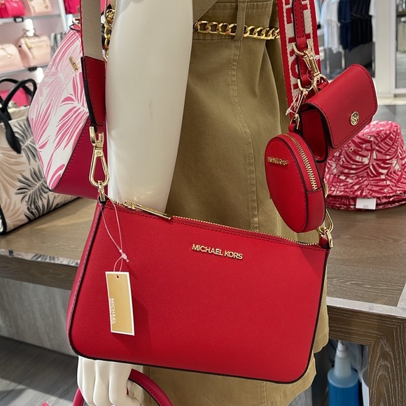 MICHAEL KORS JET SET TRAVEL SMALL SHOULDER CROSSBODY BAG WITH TECH ATTCH AIRPOD - Picture 3 of 16